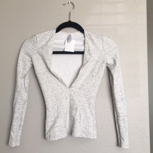 American Apparel Deep V Long Sleeve Shirt